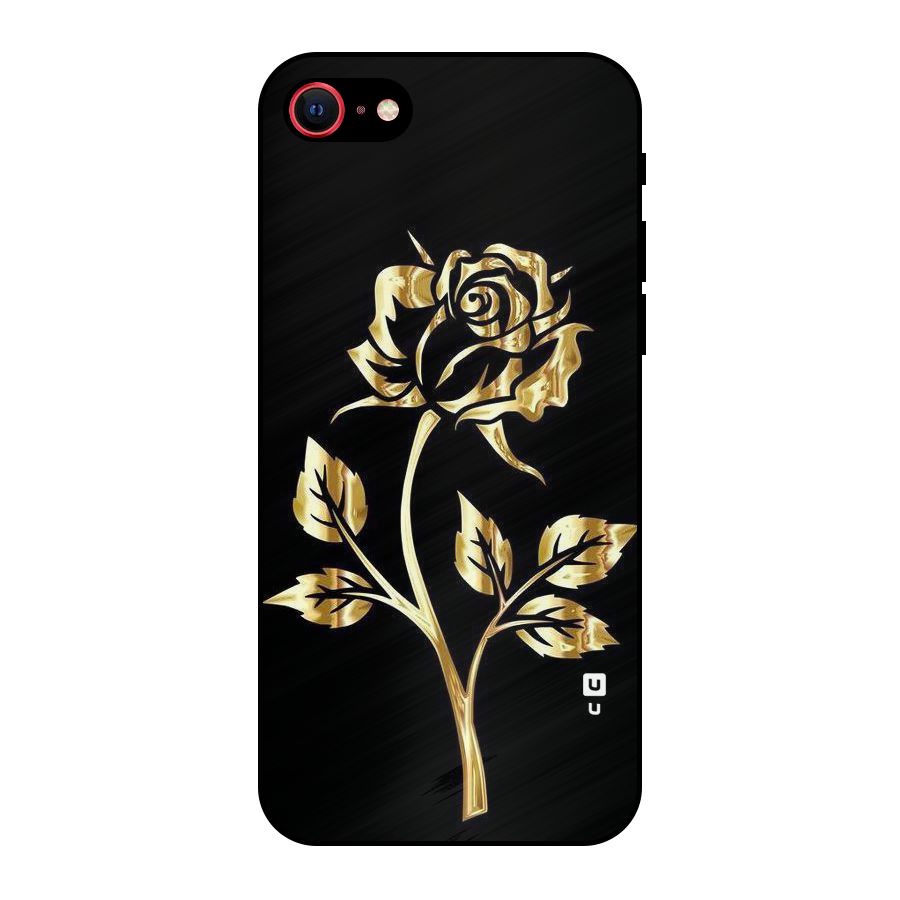 Gold Rose Metal Back Case for iPhone SE 2020