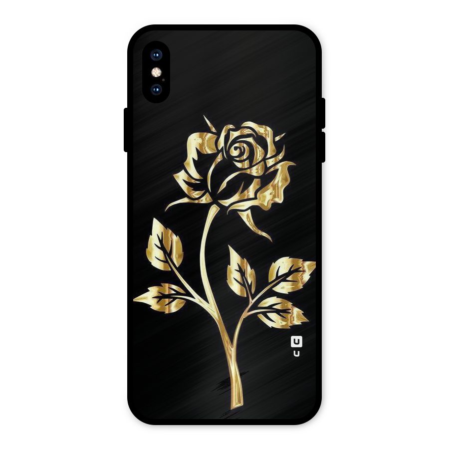 Gold Rose Metal Back Case for iPhone XS Max