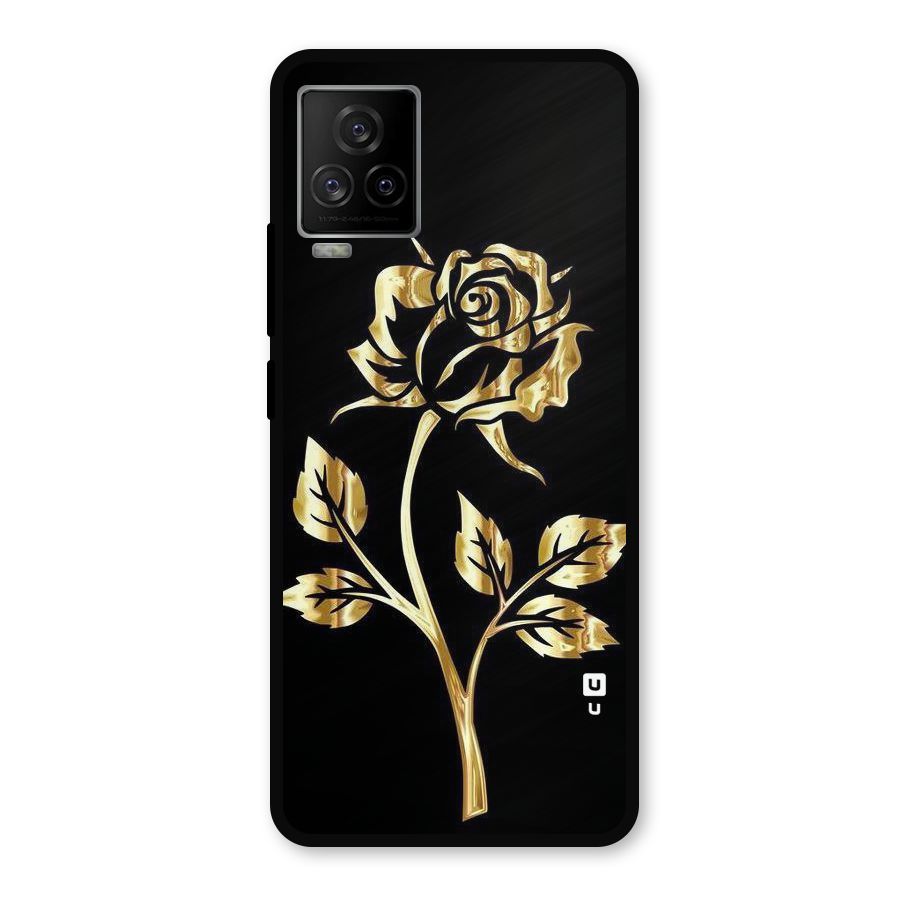 Gold Rose Metal Back Case for iQOO 7 Legend 5G