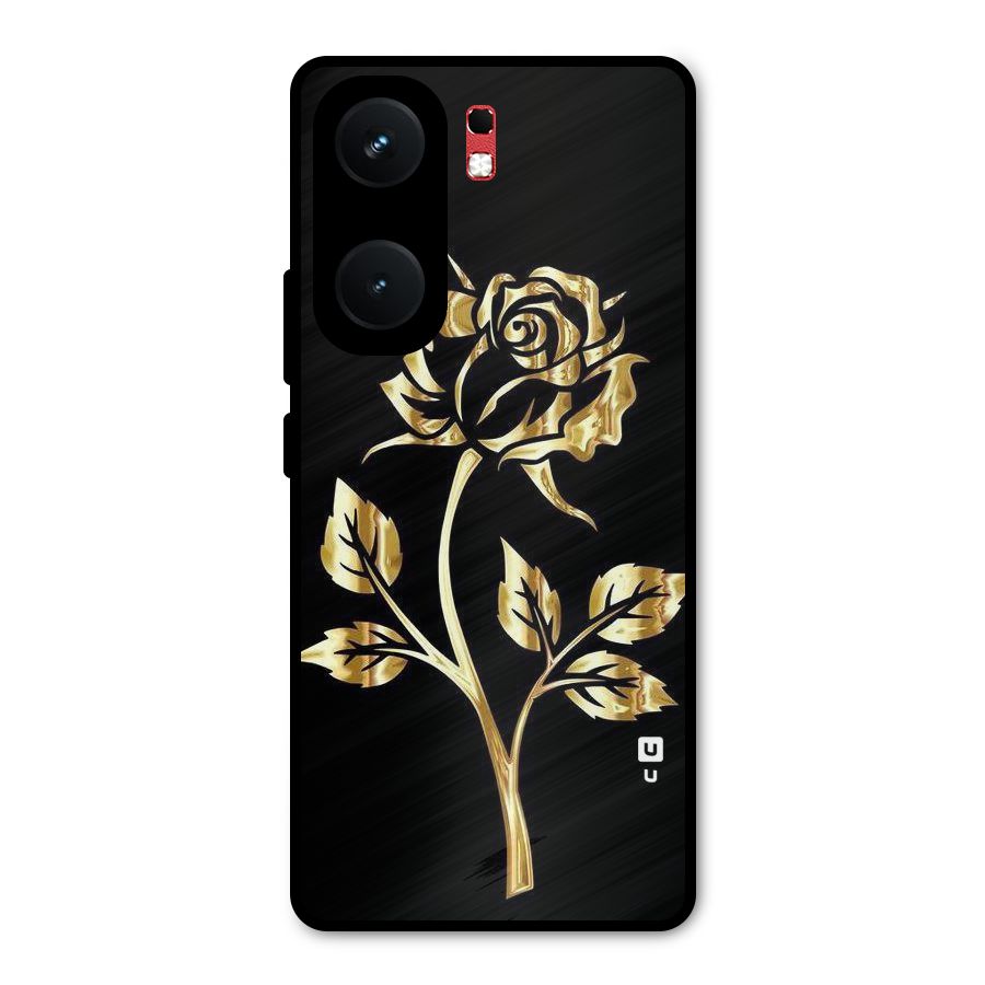 Gold Rose Metal Back Case for iQOO Neo 9 Pro
