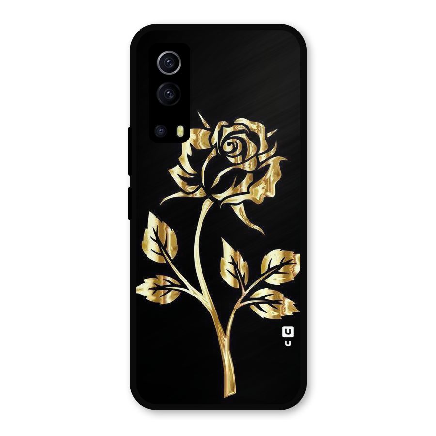 Gold Rose Metal Back Case for iQOO Z3