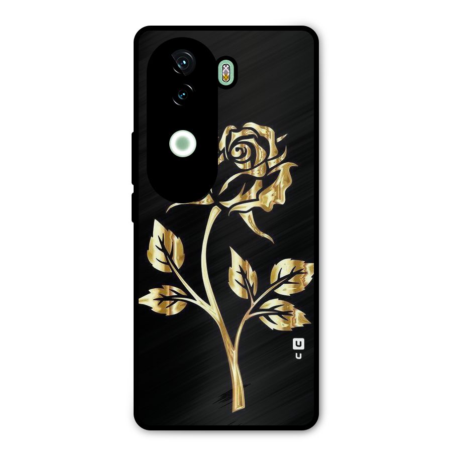 Gold Rose Metal Back Case for iQOO Z9s