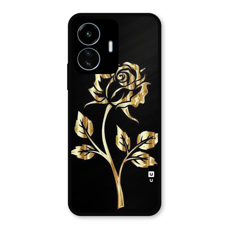 Gold Rose Metal Back Case for vivo iQOO Z6 Lite 5G