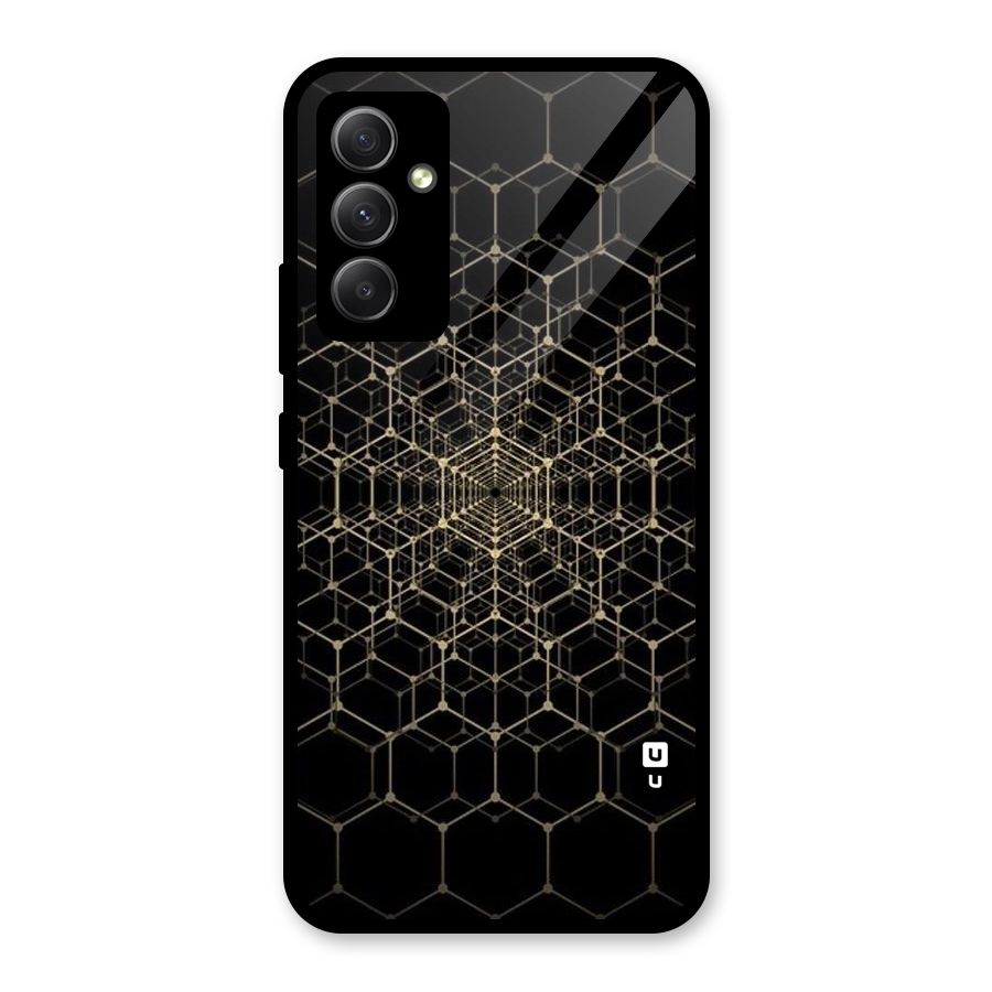 Gold Web Glass Back Case for Galaxy A34