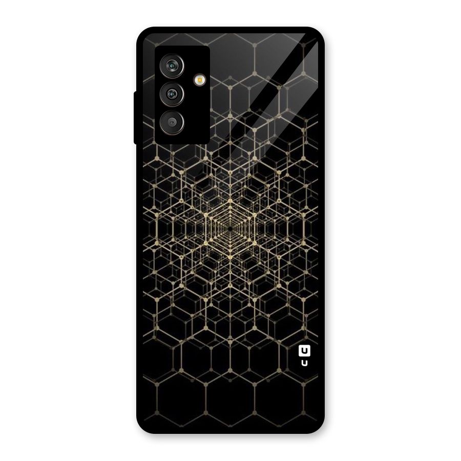 Gold Web Glass Back Case for Galaxy M13