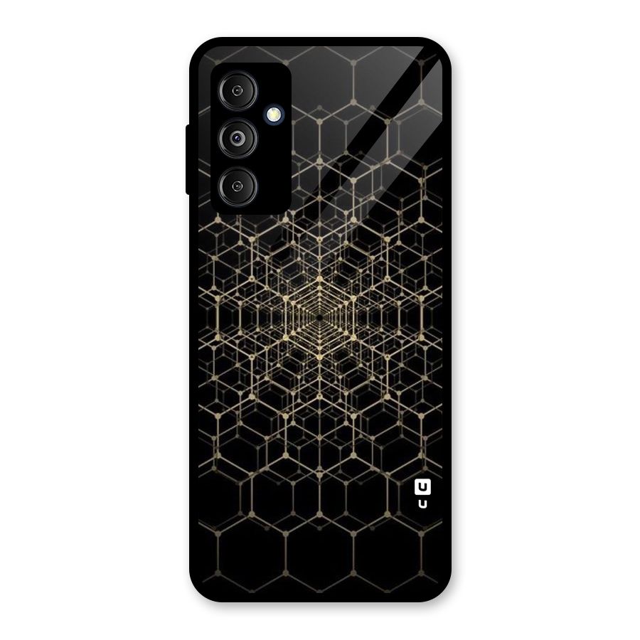 Gold Web Glass Back Case for Galaxy M14 5G