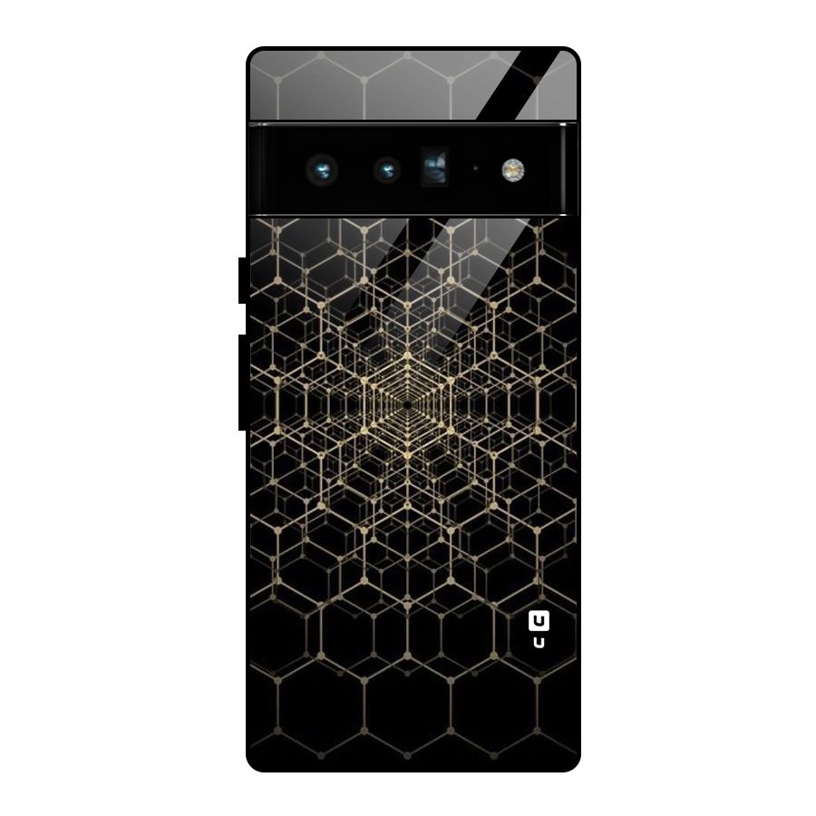 Gold Web Glass Back Case for Google Pixel 6 Pro