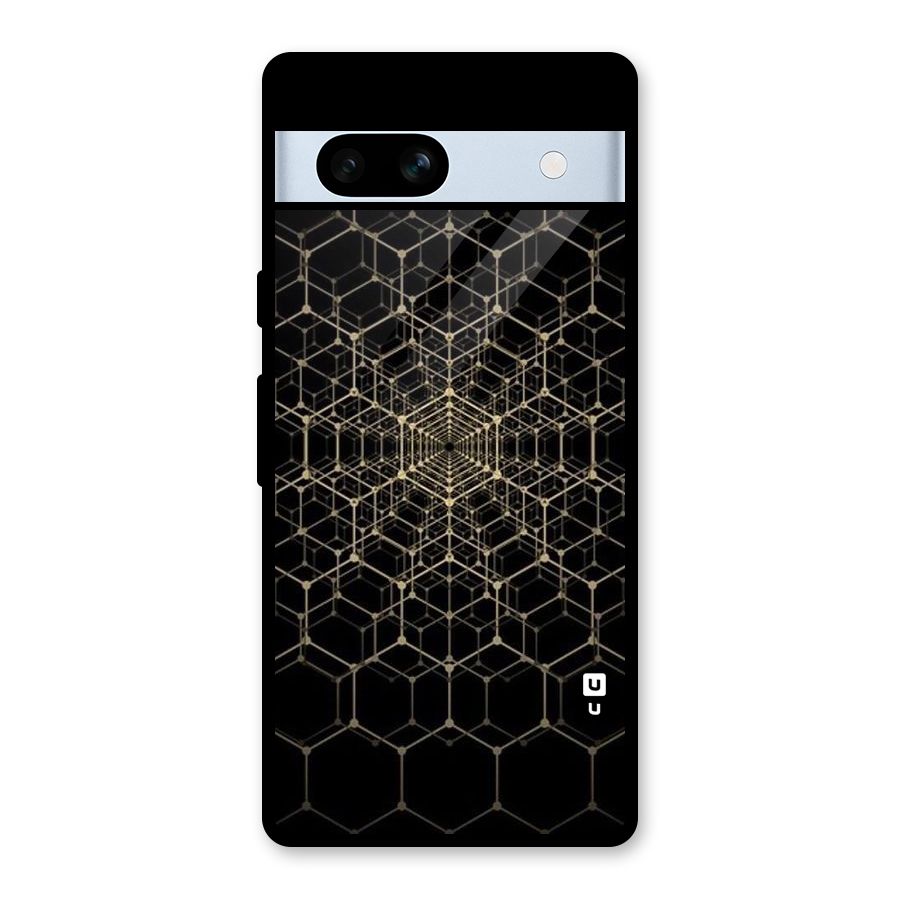 Gold Web Glass Back Case for Google Pixel 7a