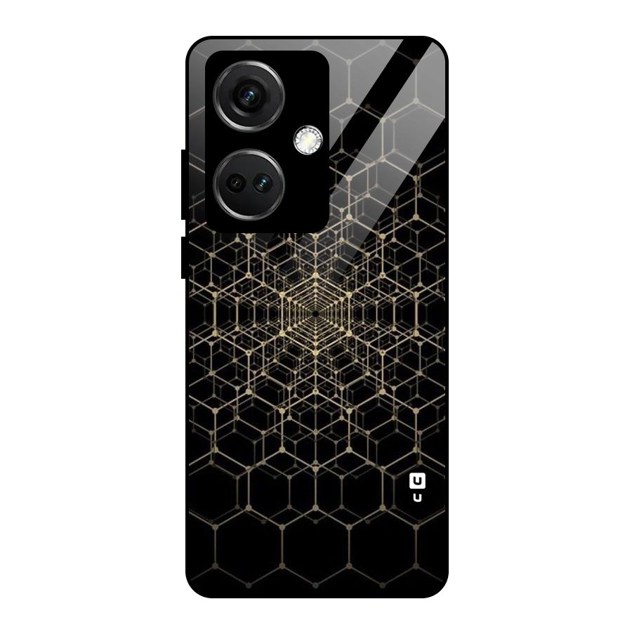Gold Web Glass Back Case for OnePlus Nord CE 3 5G