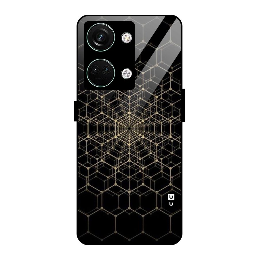 Gold Web Glass Back Case for Oneplus Nord 3