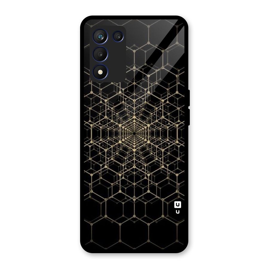 Gold Web Glass Back Case for Realme 9 5G Speed