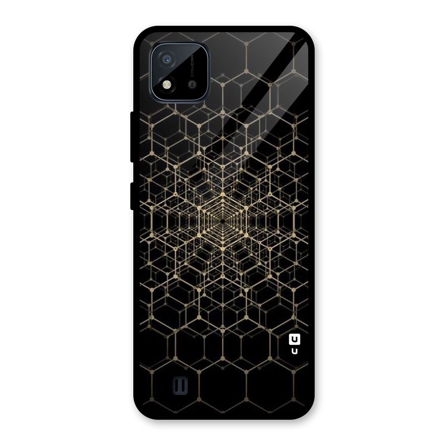 Gold Web Glass Back Case for Realme C11 2021