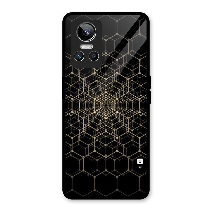 Gold Web Glass Back Case for Realme GT Neo 3