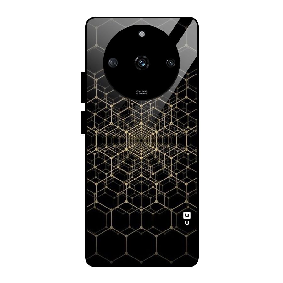 Gold Web Glass Back Case for Realme Narzo 60 5G