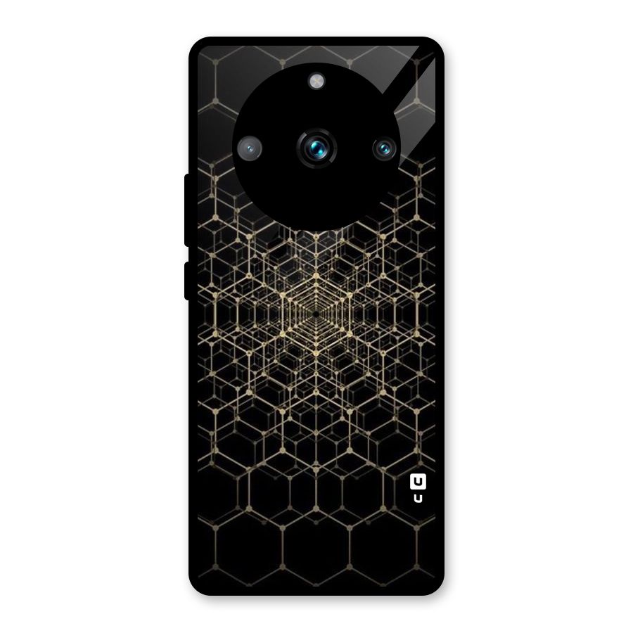 Gold Web Glass Back Case for Realme Narzo 60 Pro