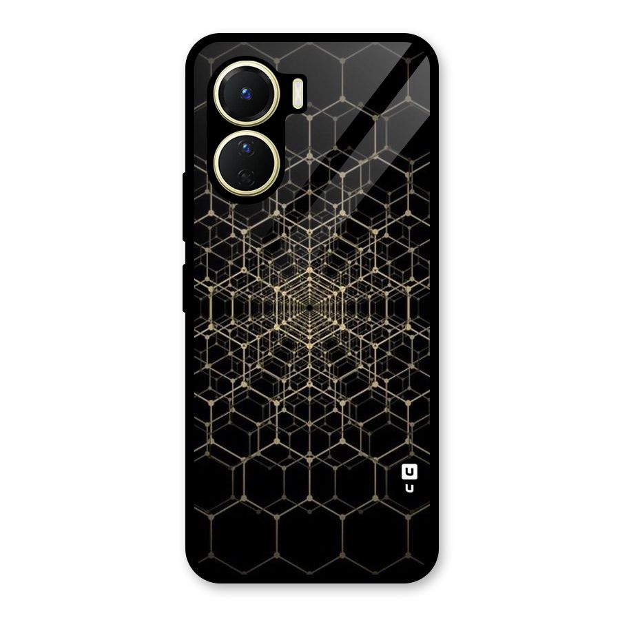 Gold Web Glass Back Case for Vivo Y56