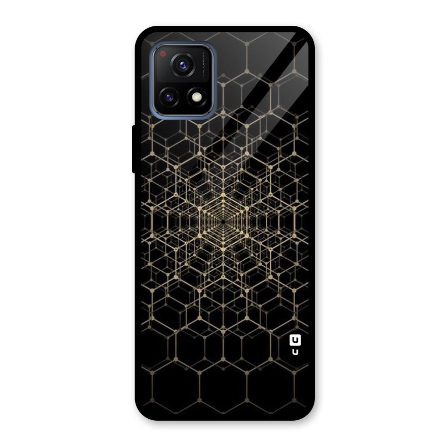 Gold Web Glass Back Case for Vivo Y72 5G