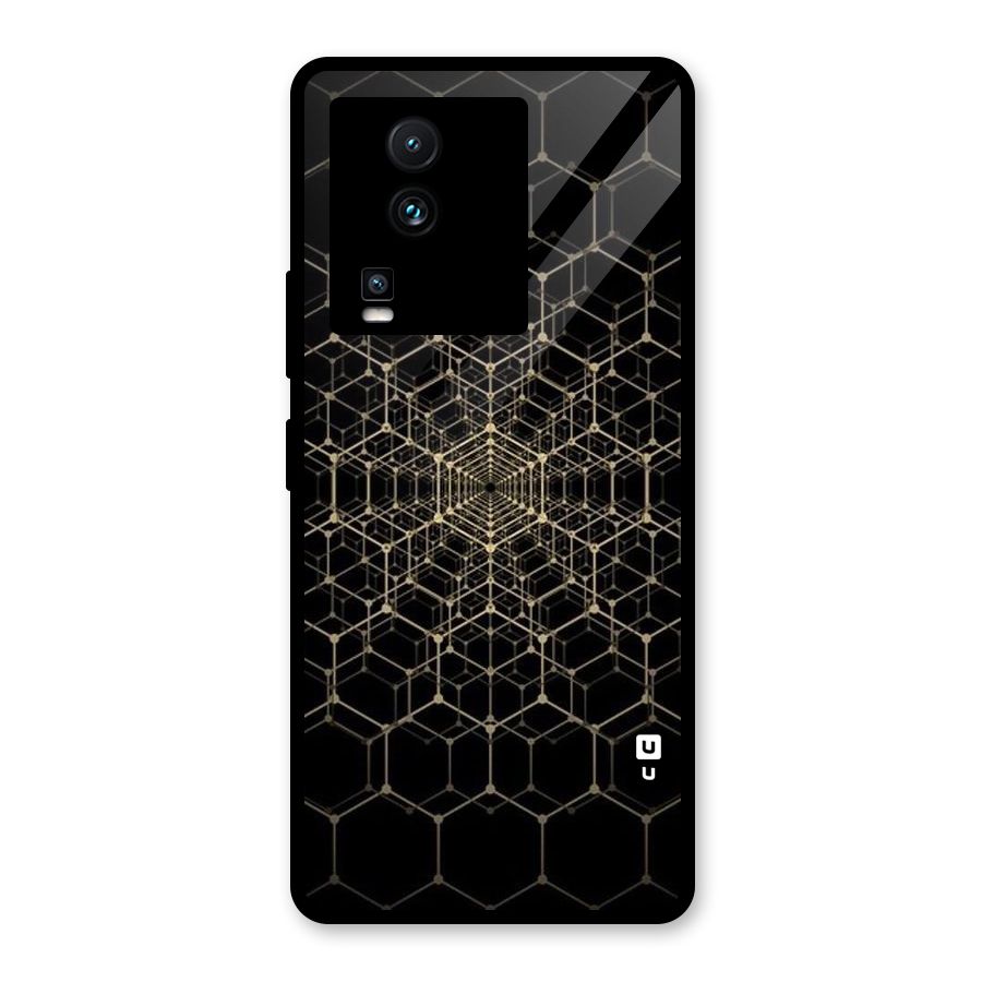 Gold Web Glass Back Case for Vivo iQOO Neo 7