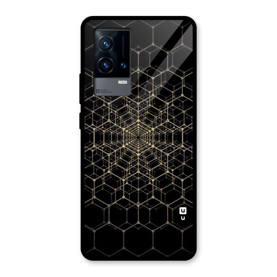 Gold Web Glass Back Case for iQOO 9 5G