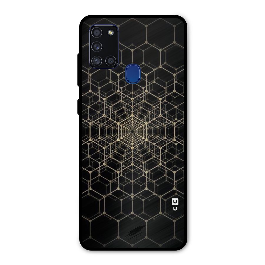 Gold Web Metal Back Case for Galaxy A21s
