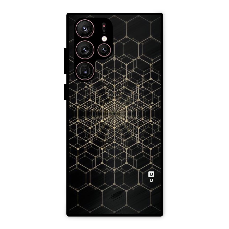 Gold Web Metal Back Case for Galaxy S22 Ultra 5G