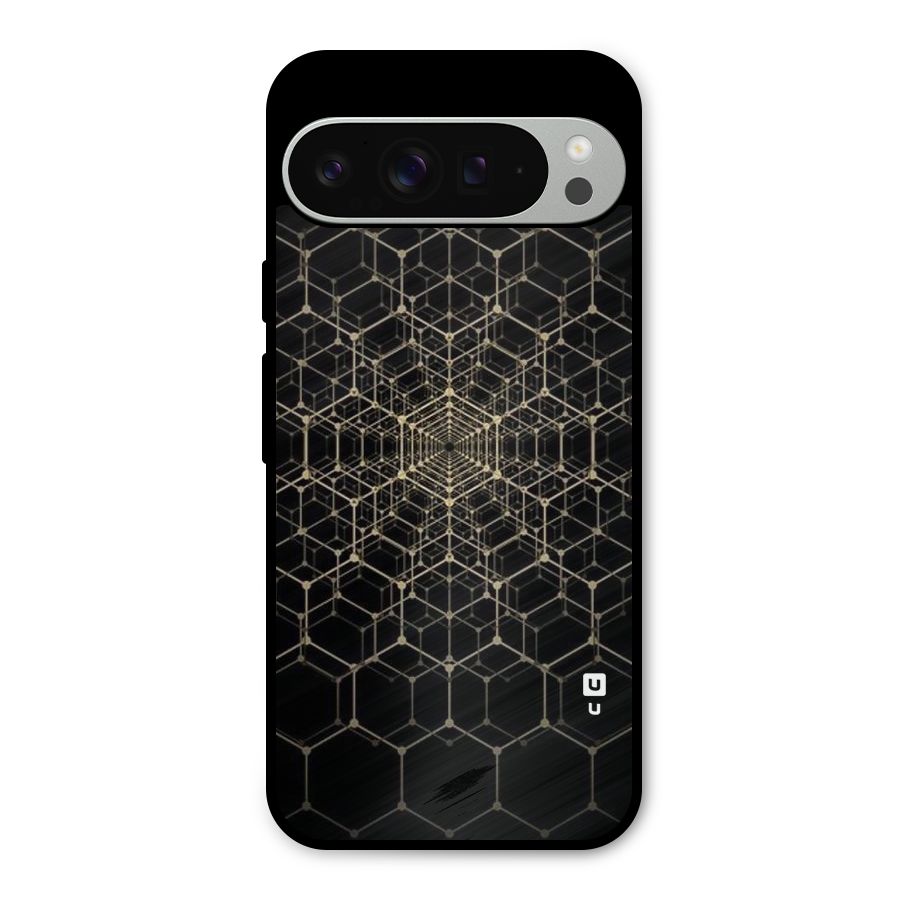 Gold Web Metal Back Case for Google Pixel 9 Pro XL