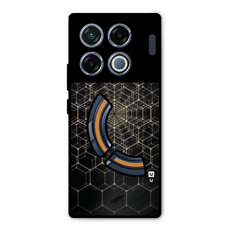 Gold Web Metal Back Case for Infinix GT 20 Pro