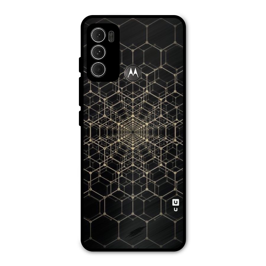 Gold Web Metal Back Case for Moto G60