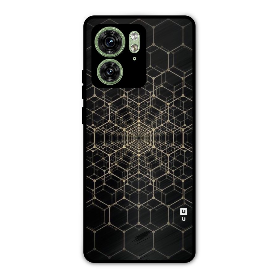 Gold Web Metal Back Case for Motorola Edge 40 5G