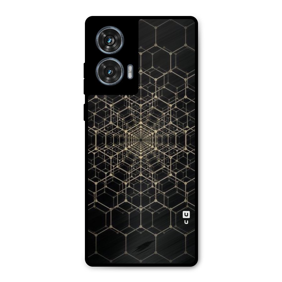 Gold Web Metal Back Case for Motorola Edge 50 Fusion