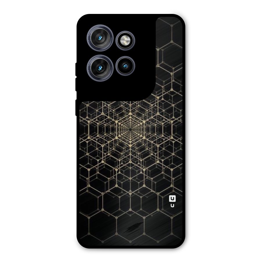 Gold Web Metal Back Case for Motorola Edge 50 Neo