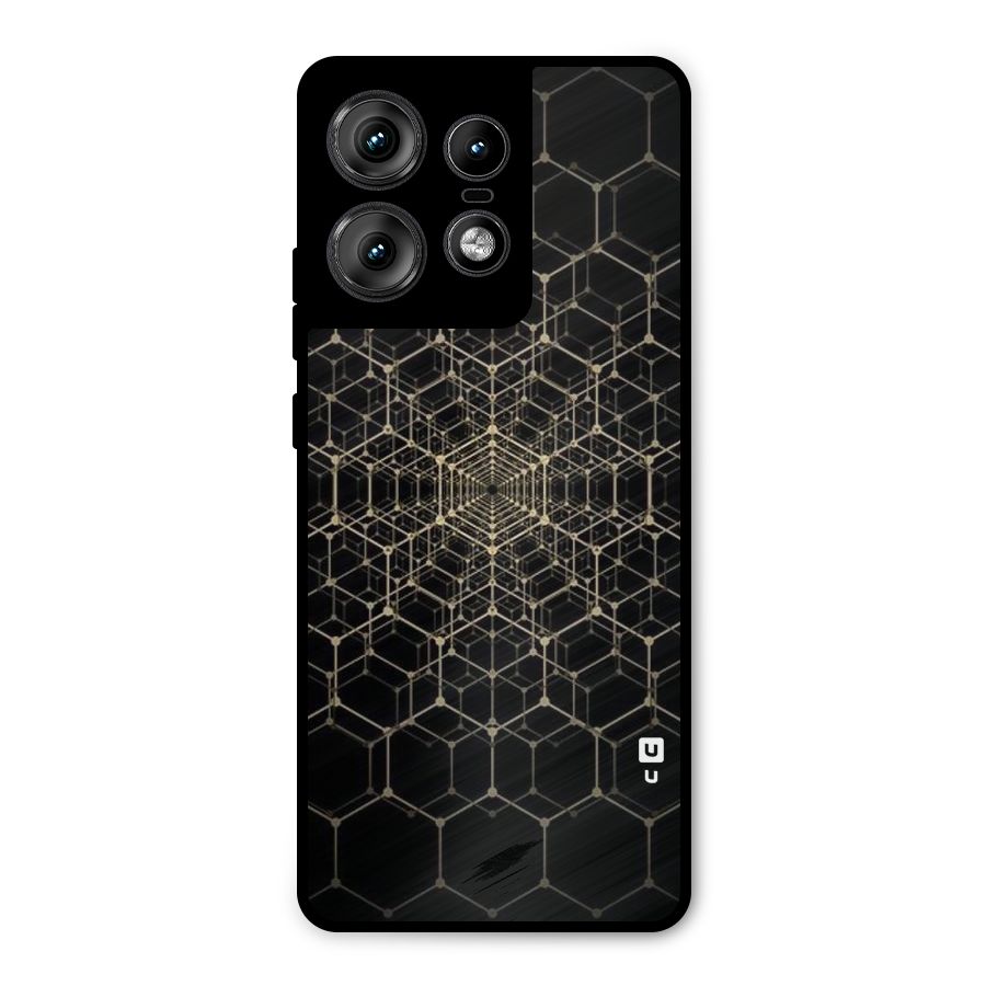 Gold Web Metal Back Case for Motorola Edge 50 Pro