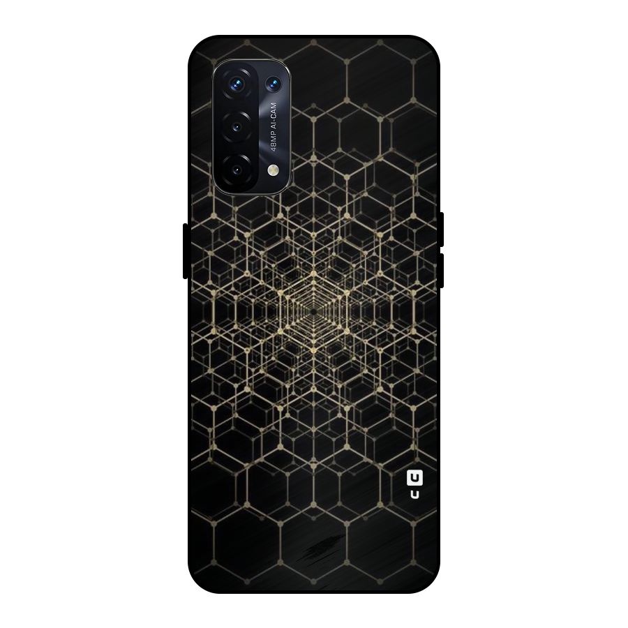 Gold Web Metal Back Case for Oppo A74 5G
