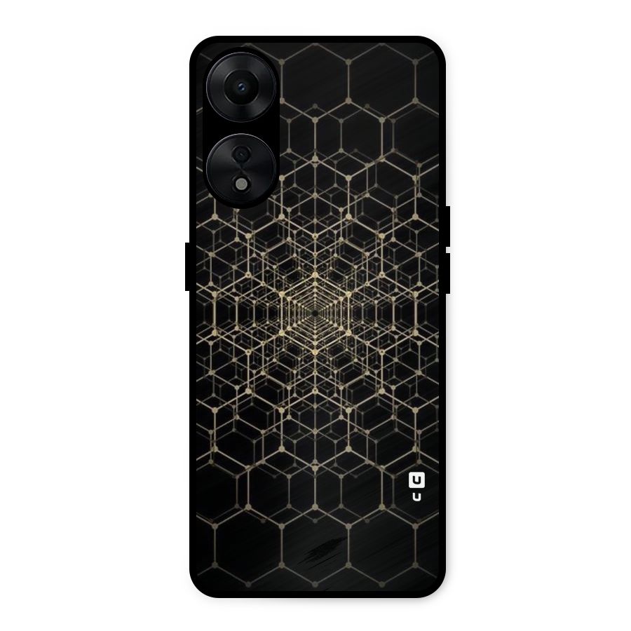 Gold Web Metal Back Case for Oppo A78 5G