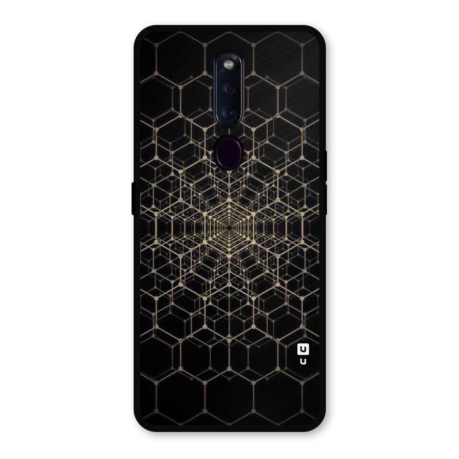 Gold Web Metal Back Case for Oppo F11 Pro