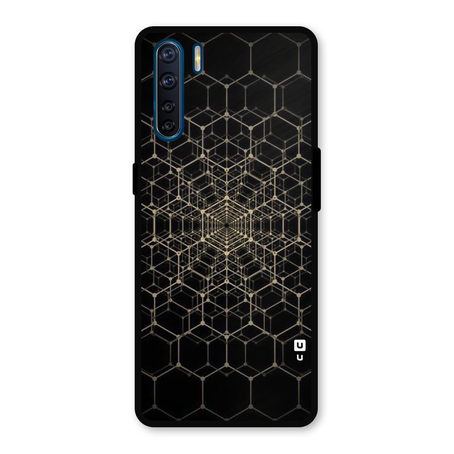 Gold Web Metal Back Case for Oppo F15