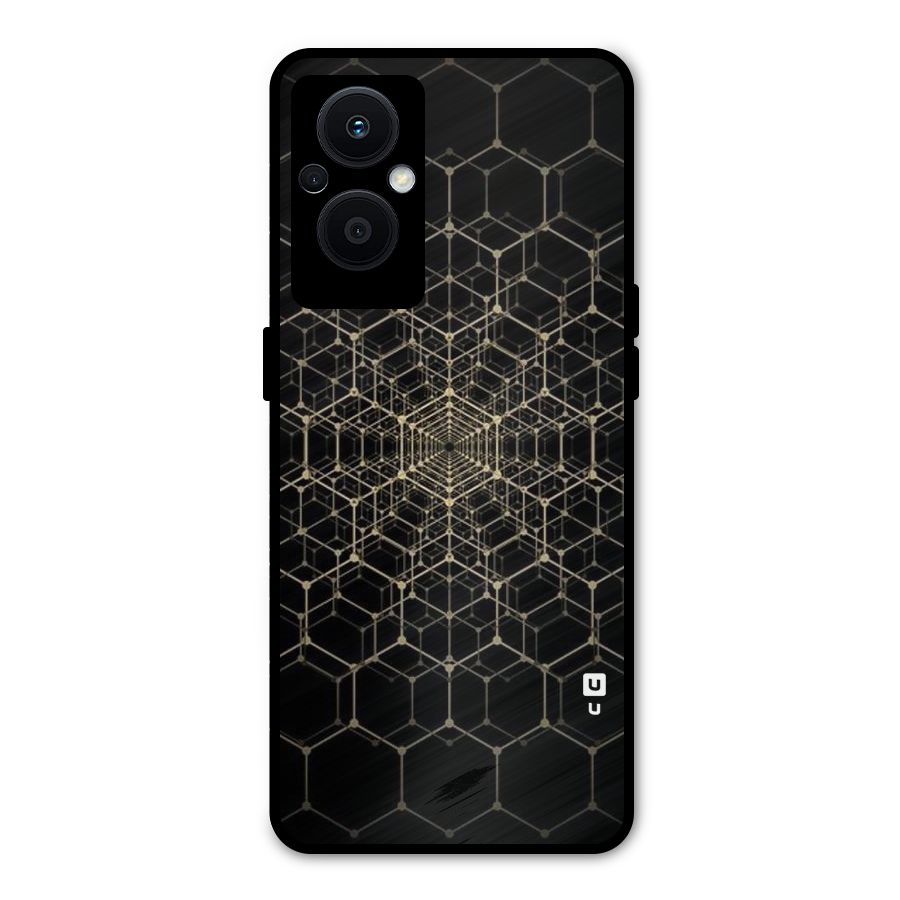 Gold Web Metal Back Case for Oppo F21s Pro 5G
