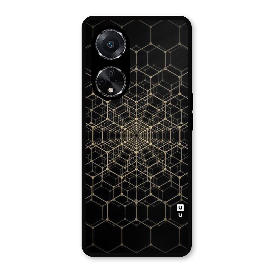 Gold Web Metal Back Case for Oppo F23