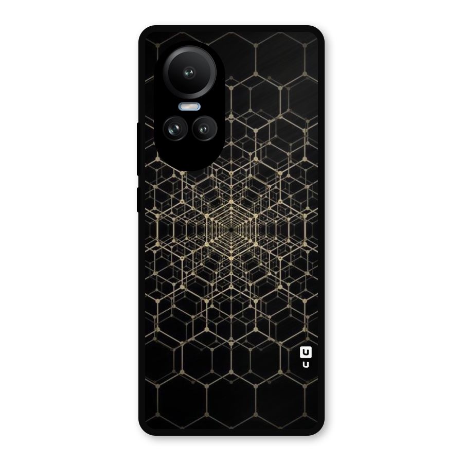 Gold Web Metal Back Case for Oppo Reno10 Pro