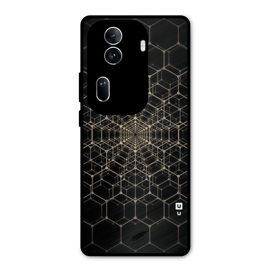 Gold Web Metal Back Case for Oppo Reno11 Pro 5G