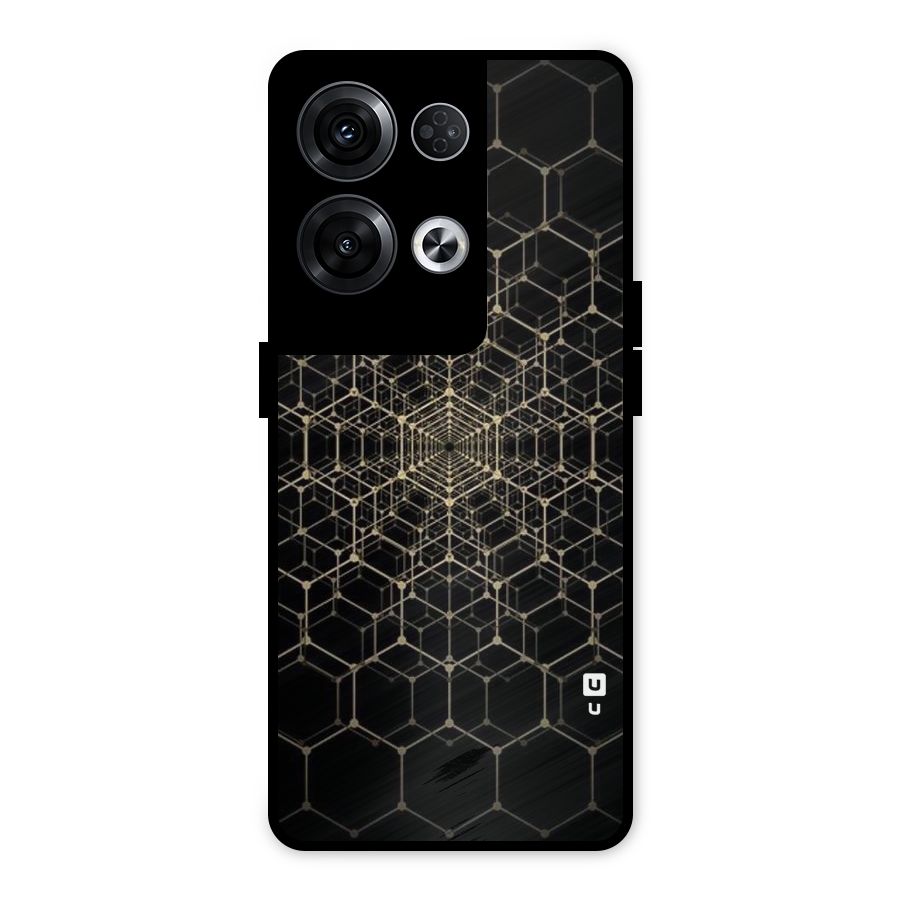 Gold Web Metal Back Case for Oppo Reno8 Pro 5G