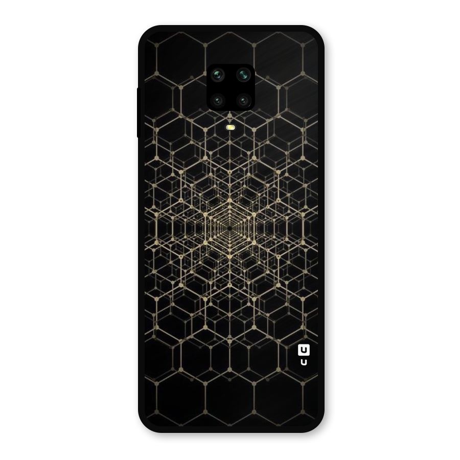 Gold Web Metal Back Case for Poco M2 Pro