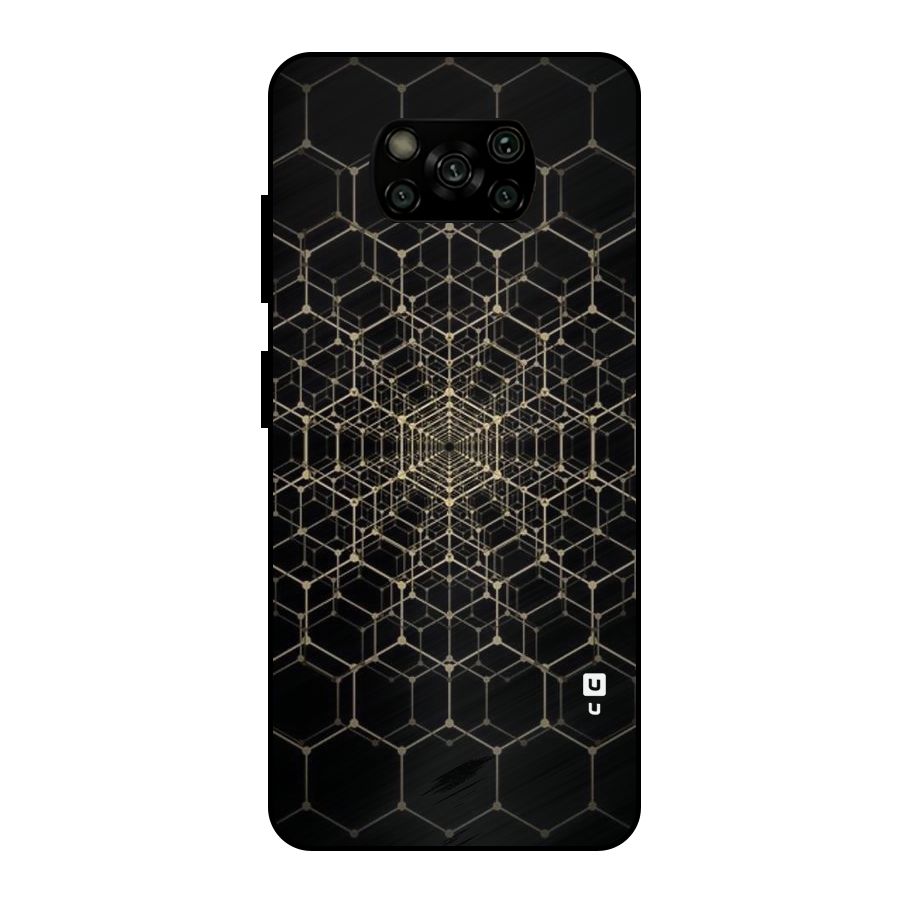 Gold Web Metal Back Case for Poco X3