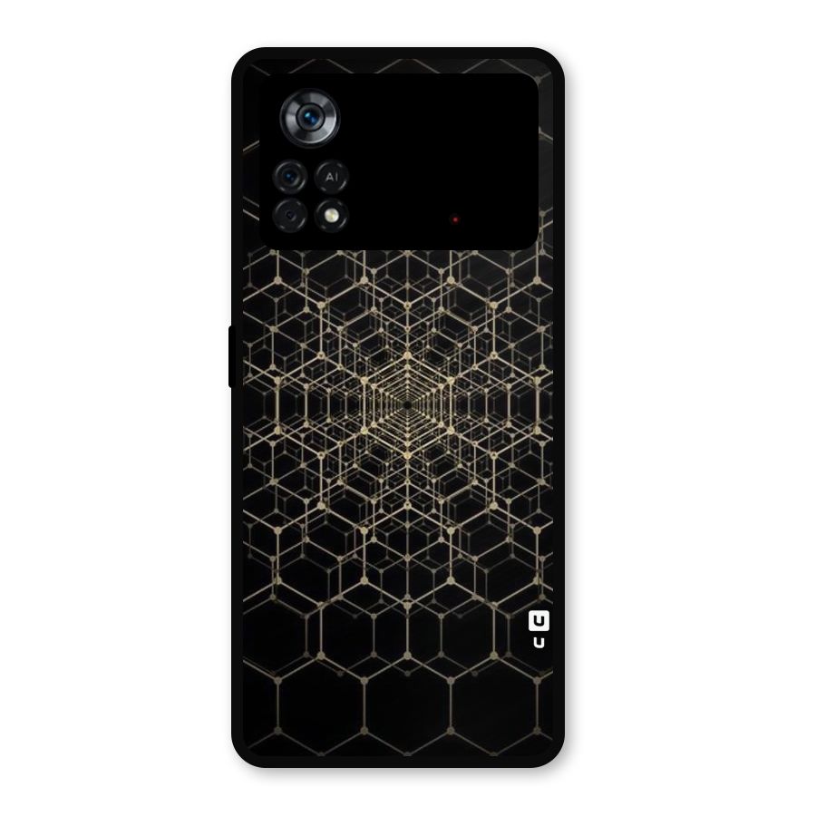 Gold Web Metal Back Case for Poco X4 Pro 5G