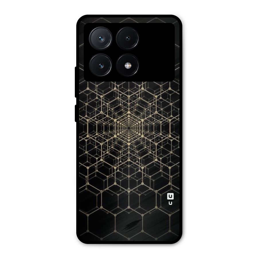 Gold Web Metal Back Case for Poco X6 Pro