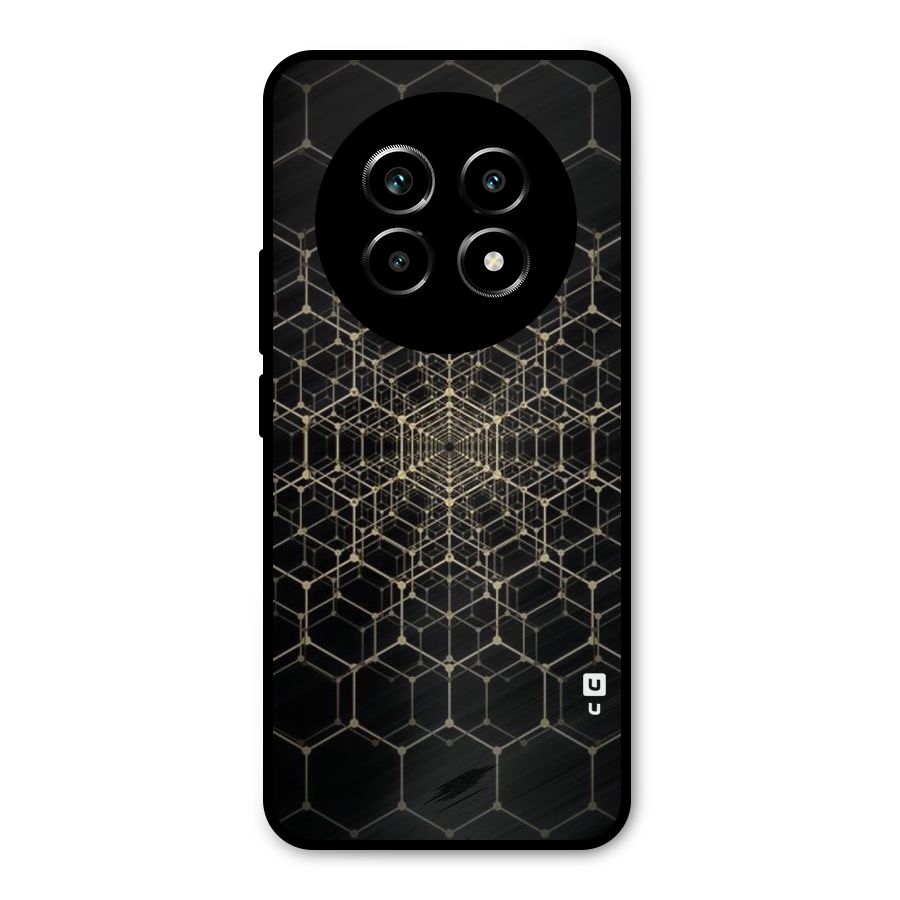 Gold Web Metal Back Case for Realme 13 Pro