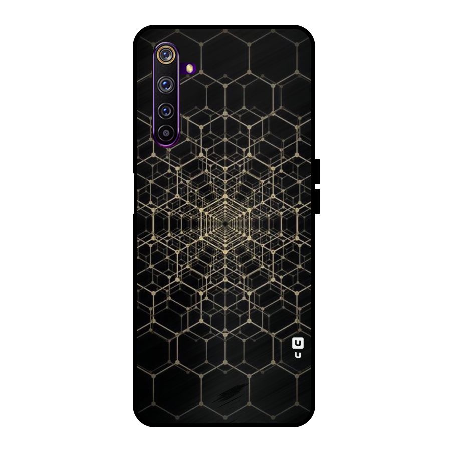 Gold Web Metal Back Case for Realme 6 Pro
