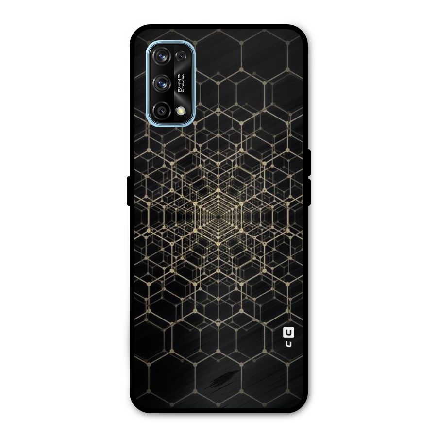 Gold Web Metal Back Case for Realme 7 Pro