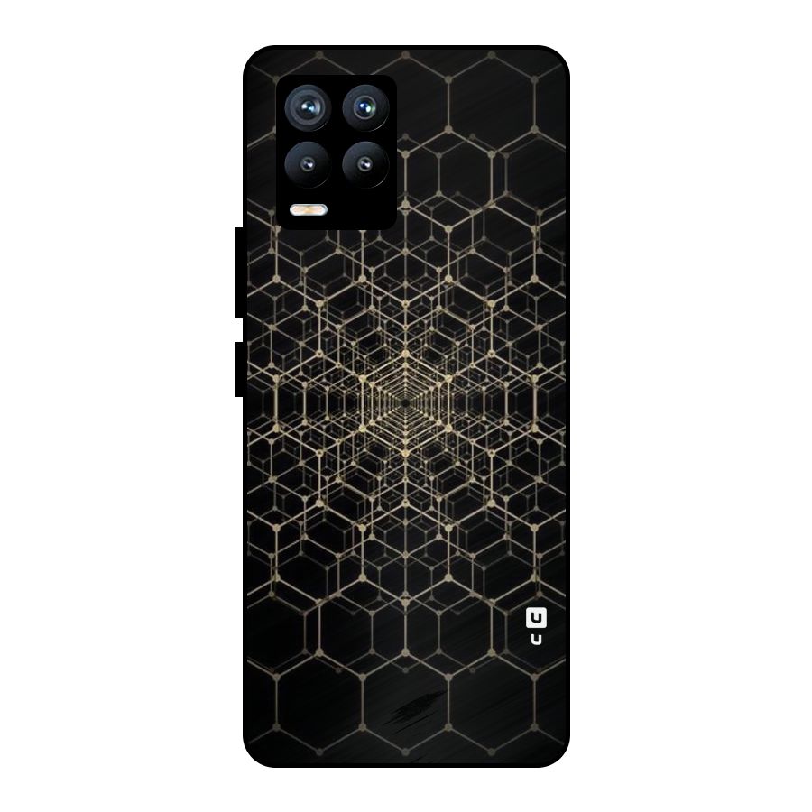 Gold Web Metal Back Case for Realme 8 Pro