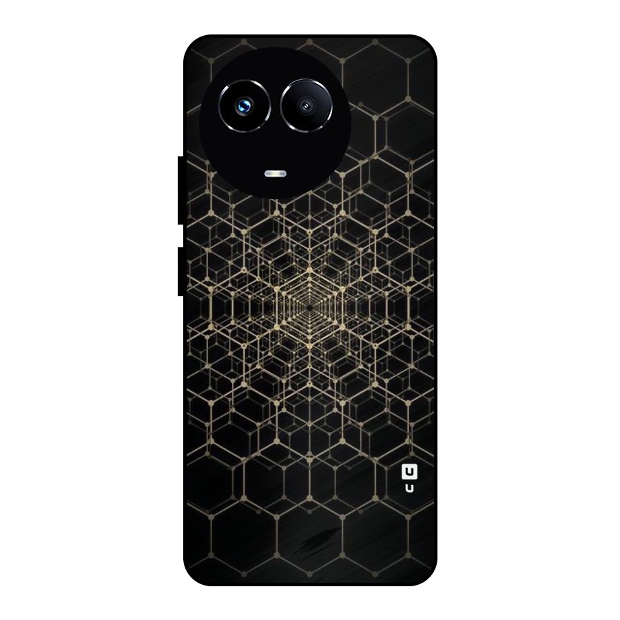 Gold Web Metal Back Case for Realme Narzo 60X